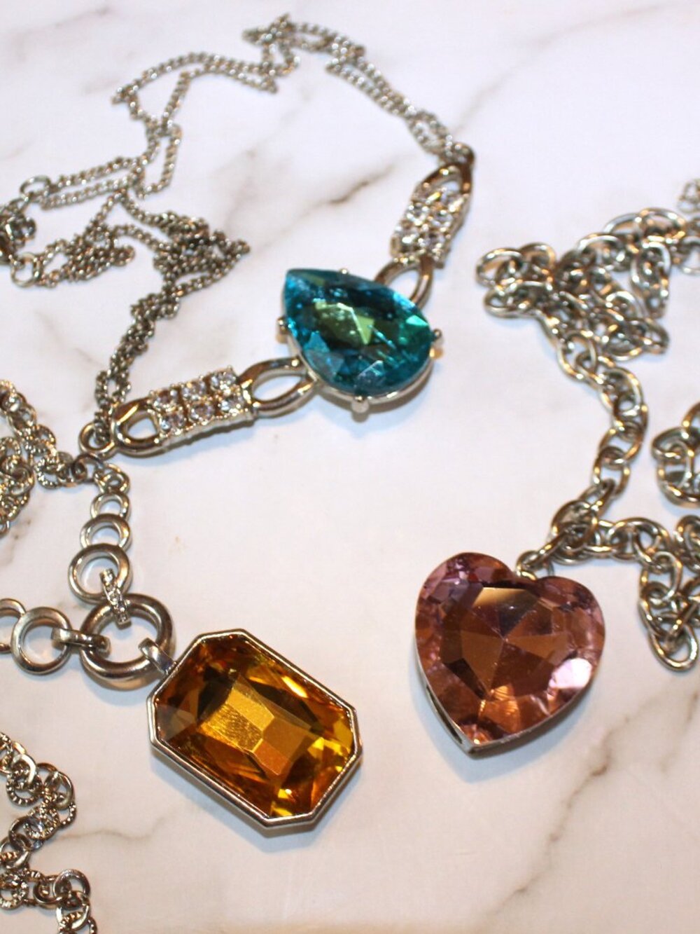 Vintage Avon & Paparazzi Statement Pendant Necklace Lot - 3 Pcs